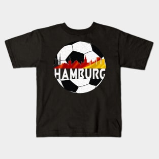 Hamburg Germany Euro 2024 football—White text Kids T-Shirt